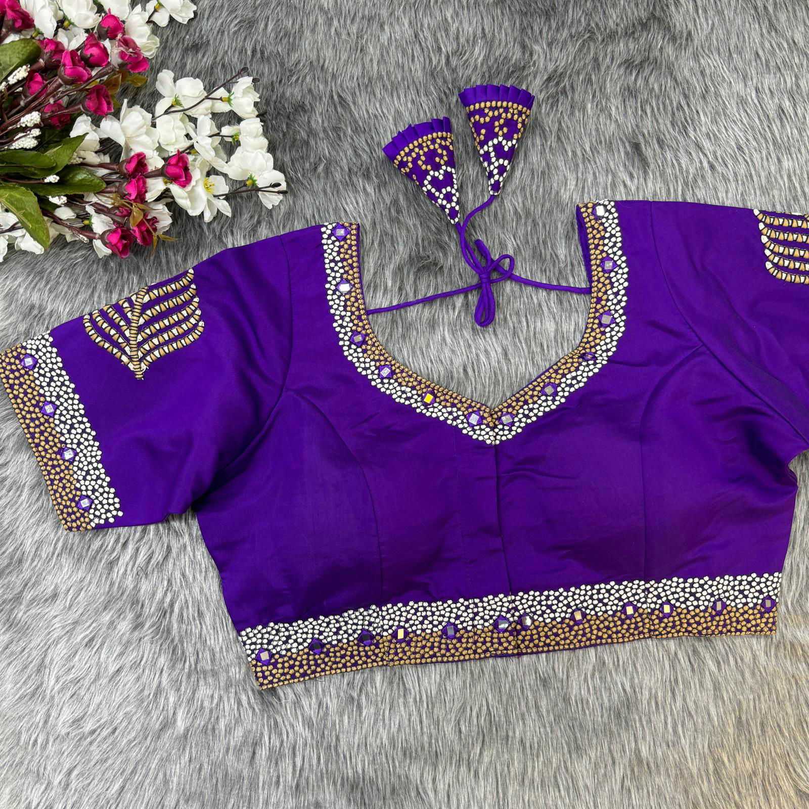Rk Blouse Designer Soft Silk Heavy Work Party Wear Blouse Wholesale Online
